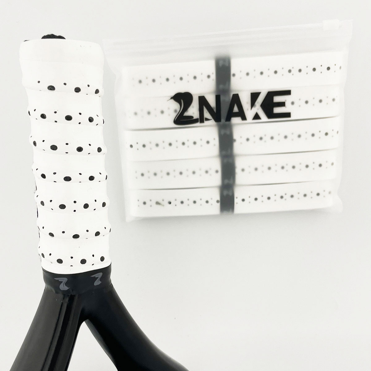 Padelio raketės apvija Znake Viper Sticky Overgrip, White, pack-5